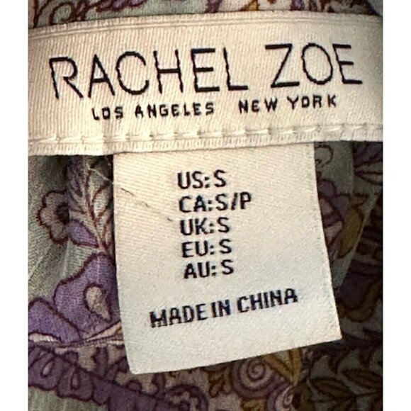 Rachel Zoe Women Blouse Small Smocked Long Sleeves Metallic Whimsical Fairy Boho - Picture 9 of 11